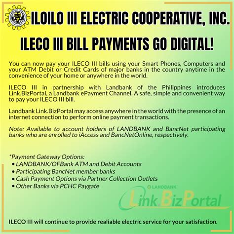 ILECO III BILL PAYMENTS GO DIGITAL!.